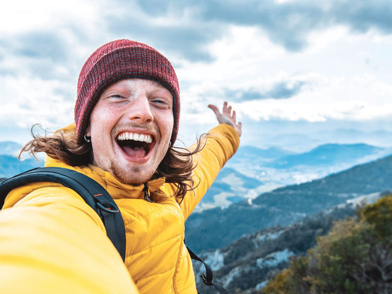 happy man outside