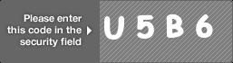 captcha code for visual authentication  letter U number 5 letter B number 6