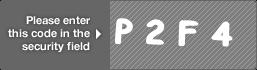 captcha code for visual authentication  letter P number 2 letter F number 4