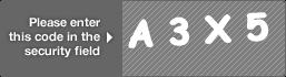 captcha code for visual authentication  letter A number 3 letter X number 5