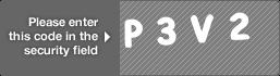 captcha code for visual authentication  letter P number 3 letter V number 2